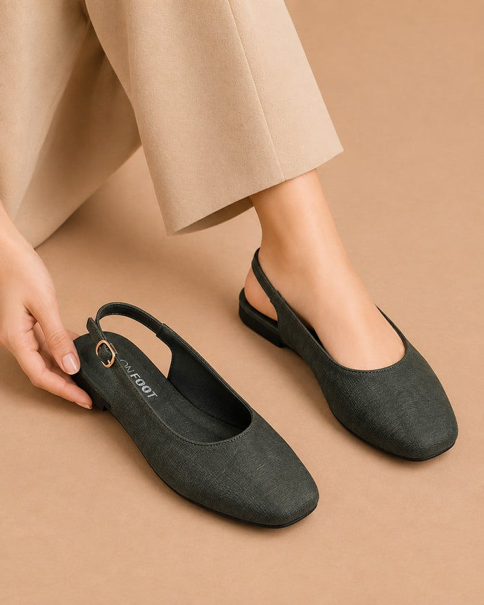 Slingback Shoes - Gray