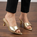 Gold Gloss Slide Heel