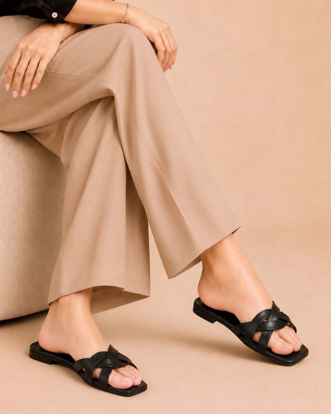 Twinkle Steps cross-strap flat sandals by ON FOOT - view 7