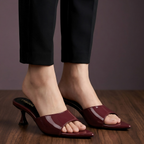 Burgundy Gloss Slide Heel