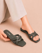 Twinkle Steps cross-strap flat sandals by ON FOOT - view 4