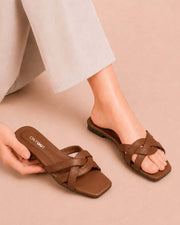 Twinkle Steps cross-strap flat sandals by ON FOOT - view 3
