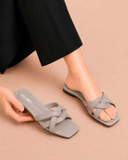 Twinkle Steps cross-strap flat sandals by ON FOOT - view 2