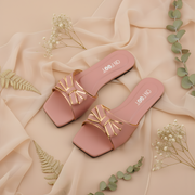 Moon Walk golden bow flat sandals by ON FOOT - view 7