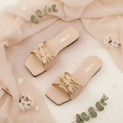 Moon Walk golden bow flat sandals by ON FOOT - view 9