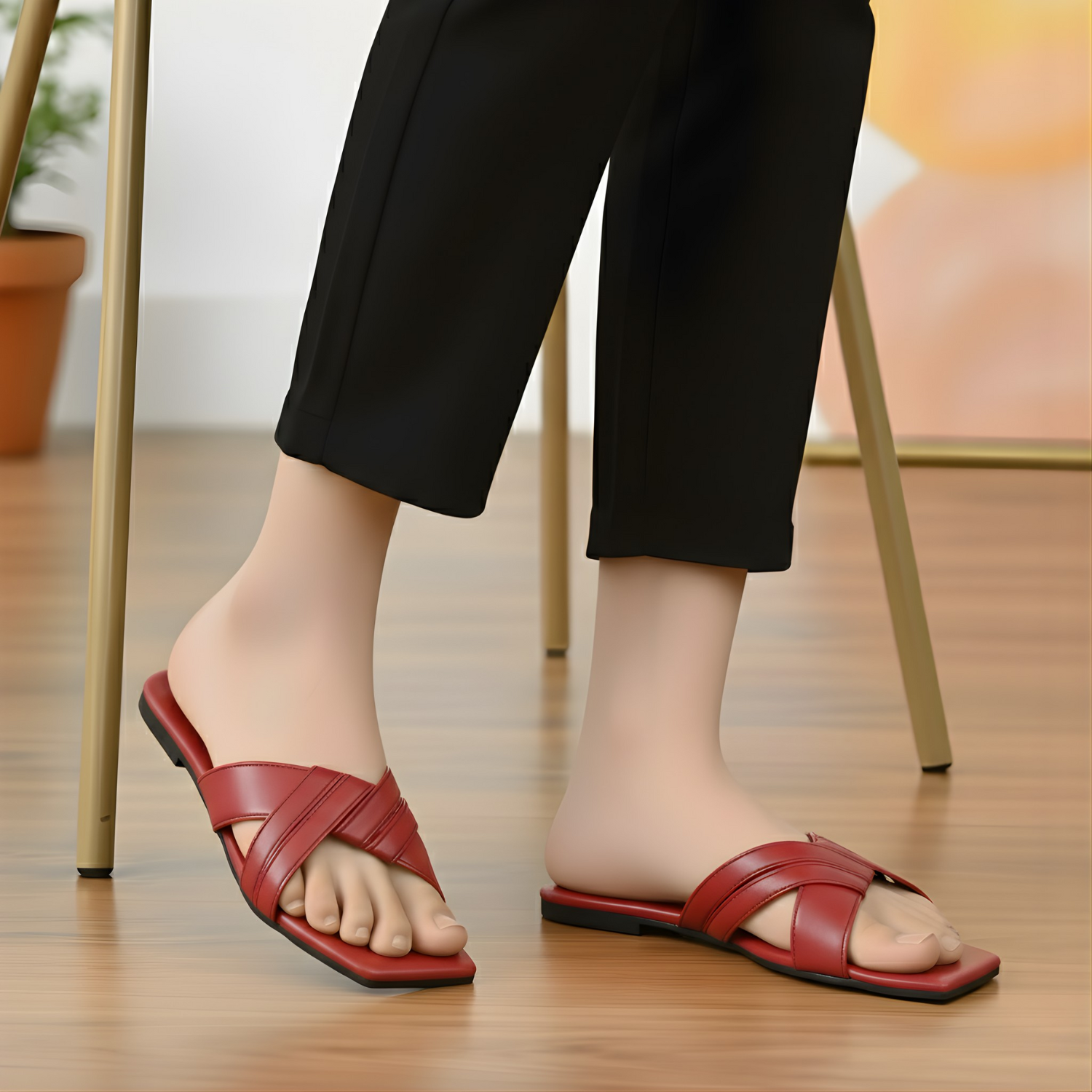 Radiant Step criss-cross flat slippers by ON FOOT - view 1