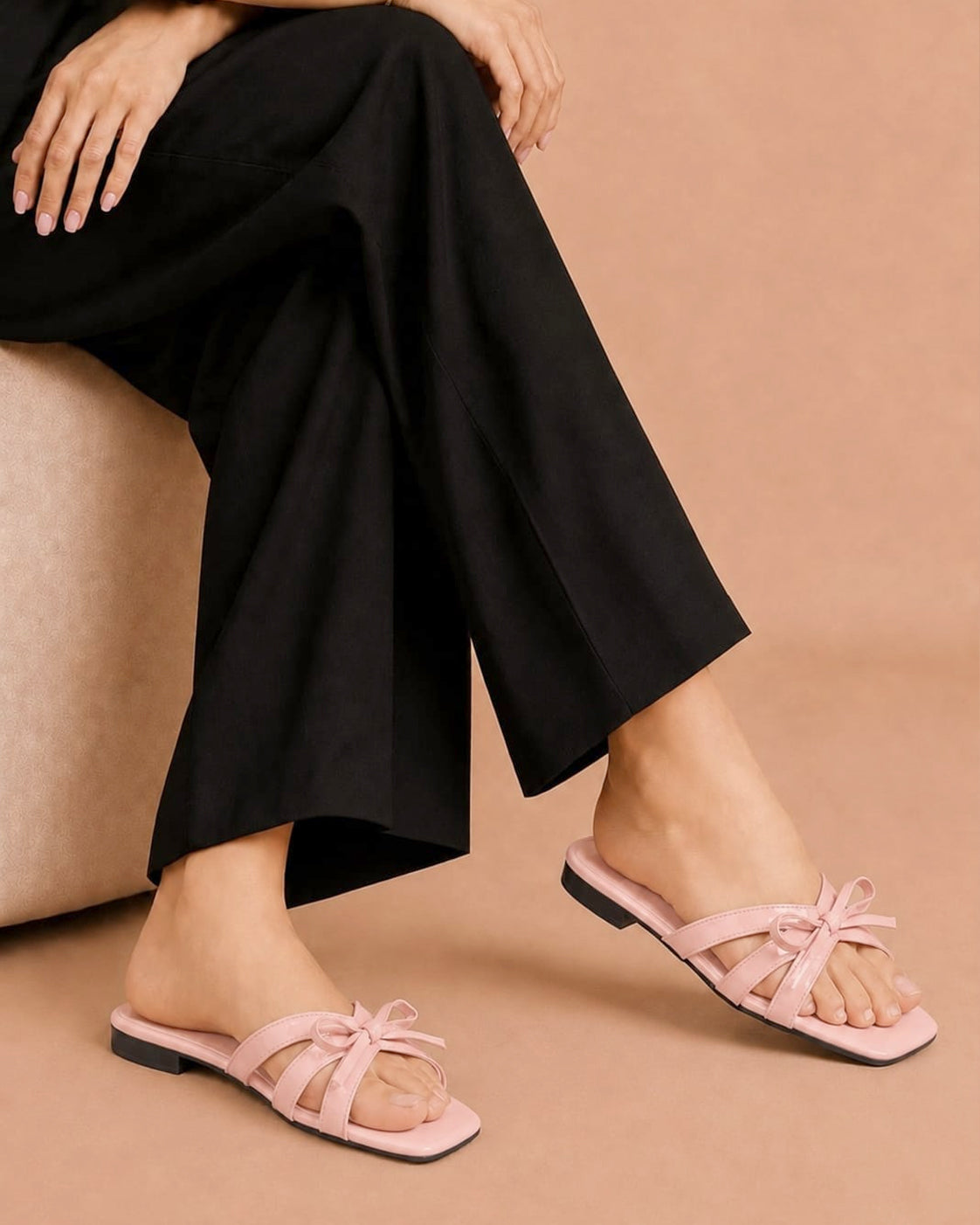 Elegant Bow Flat Sandals