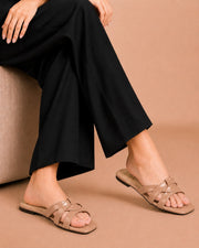 Cross-Strap Flat Sandals