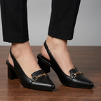 Black Noir Buckle Heels