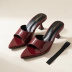 Burgundy Gloss Slide Heel