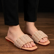 Noir Pearl Woven Sliders