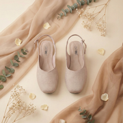 Slingback Shoes - Beige