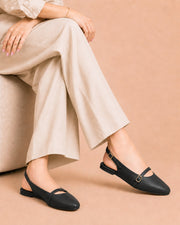 Pointed Toe Slingback - Black