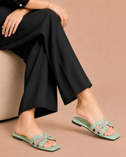 Crystal Glide rhinestone crisscross flat slippers by ON FOOT - view 7