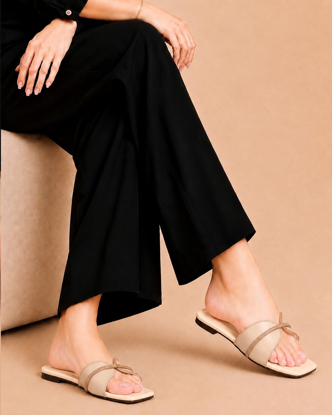 Shimmer Steps rhinestone embellished flats by ON FOOT - view 8