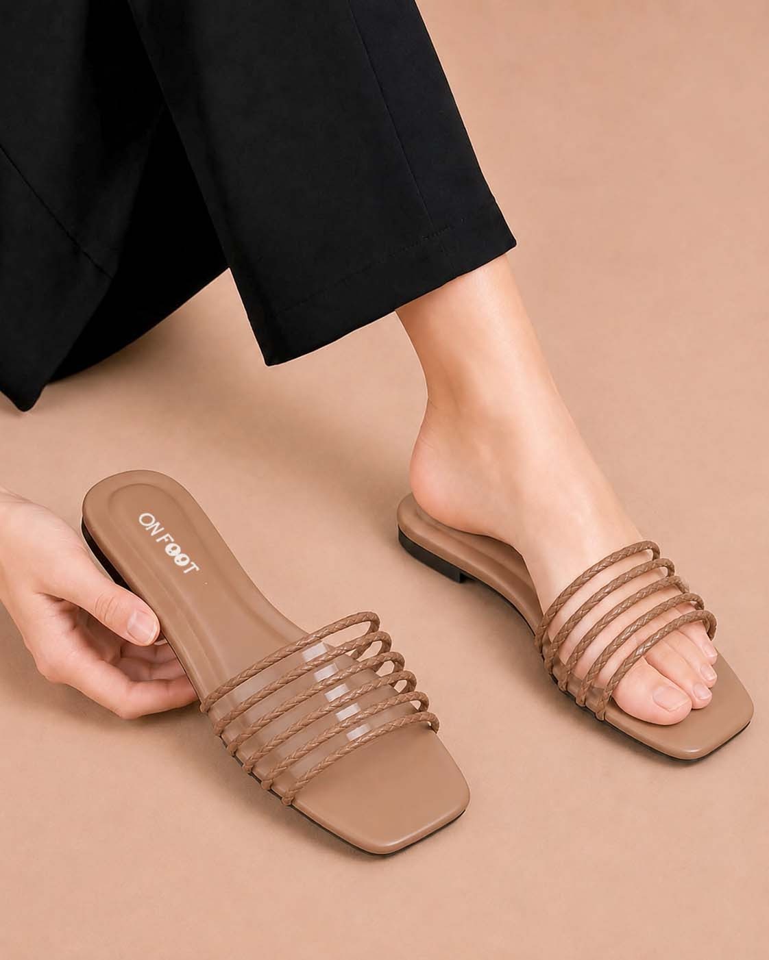 Daily Step elegant women's flat slippers by ON FOOT - view 3