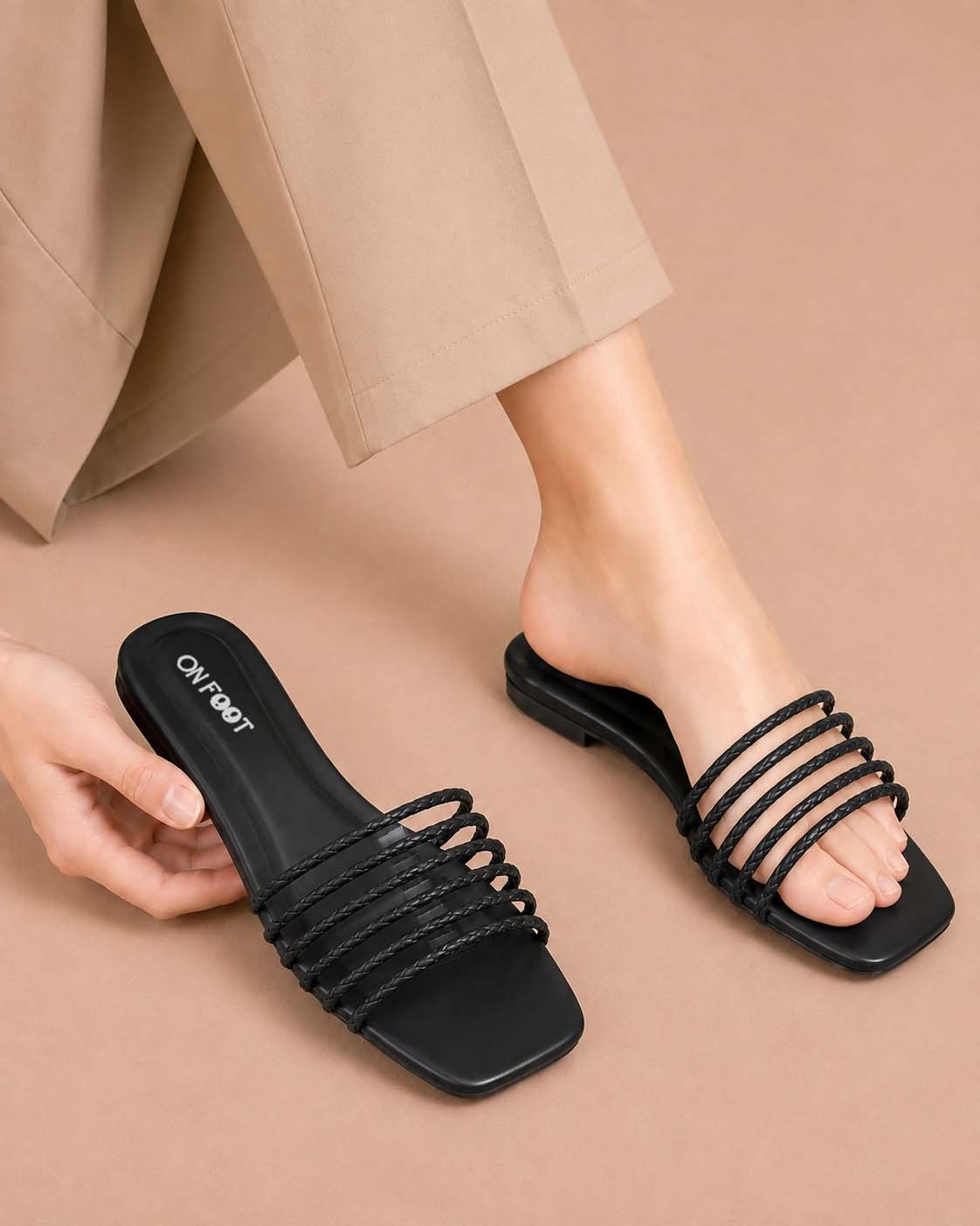 Daily Step elegant women's flat slippers by ON FOOT - view 1