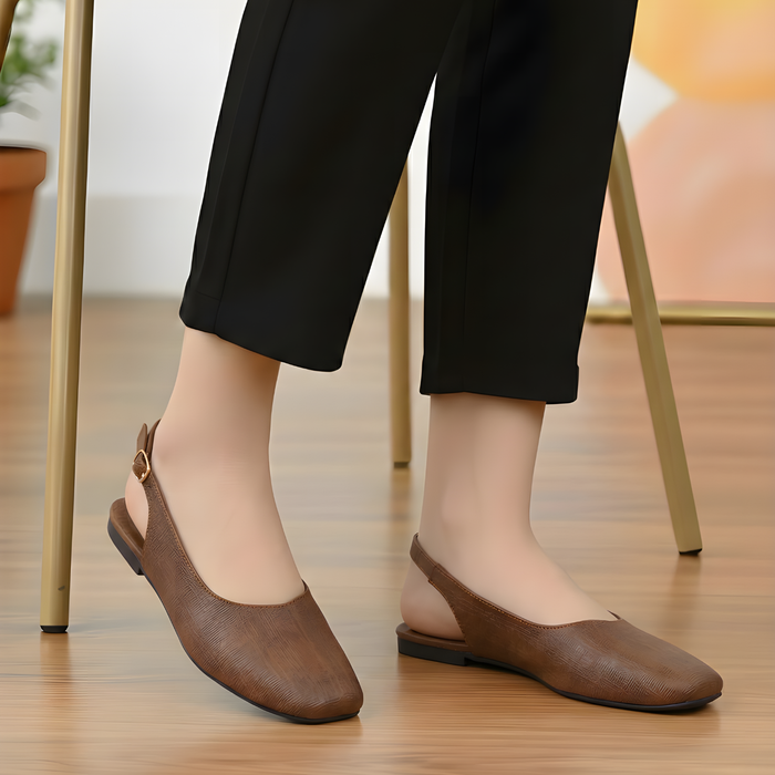 Slingback Shoes - Mustard