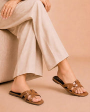Cross-Strap Flat Sandals