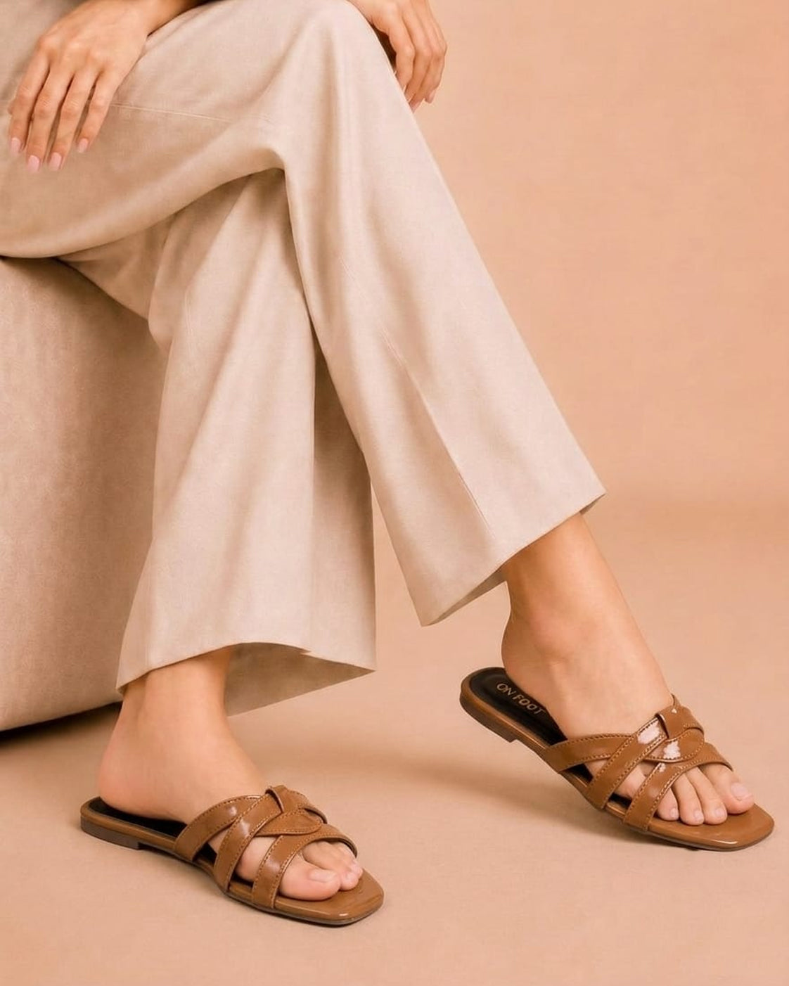 Cross-Strap Flat Sandals