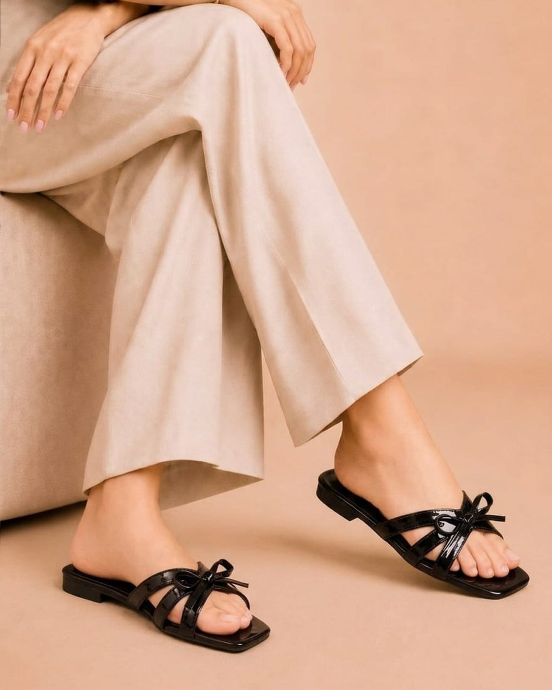 Elegant Bow Flat Sandals