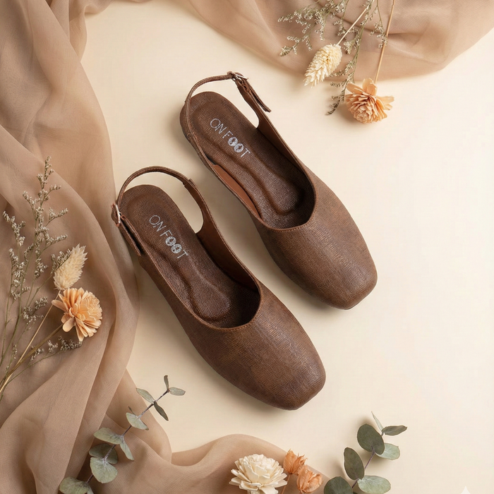 Slingback Shoes - Mustard