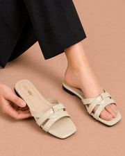 Cross-Strap Flat Sandals