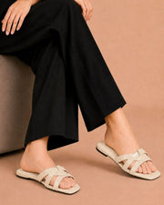 Cross-Strap Flat Sandals