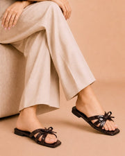 Elegant Bow Flat Sandals