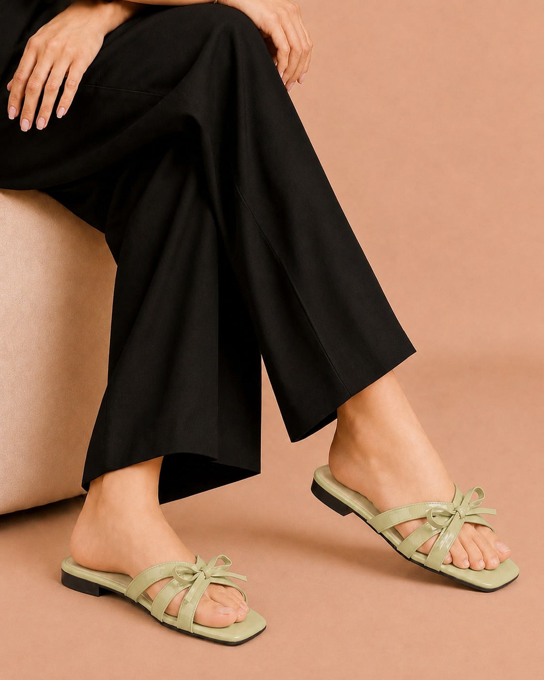 Elegant Bow Flat Sandals