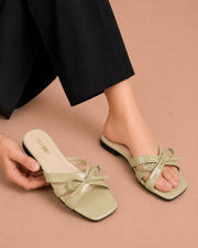 Elegant Bow Flat Sandals