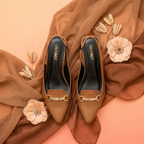 Caramel Noir Buckle Heels