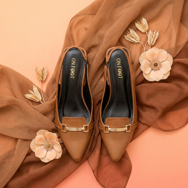 Caramel Noir Buckle Heels
