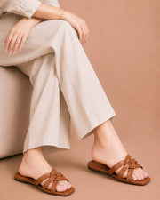 Chill Move braided cross-strap flat slippers by ON FOOT - view 3