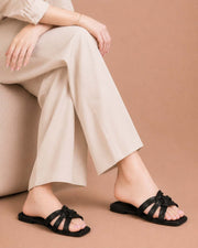 Chill Move braided cross-strap flat slippers by ON FOOT - view 4