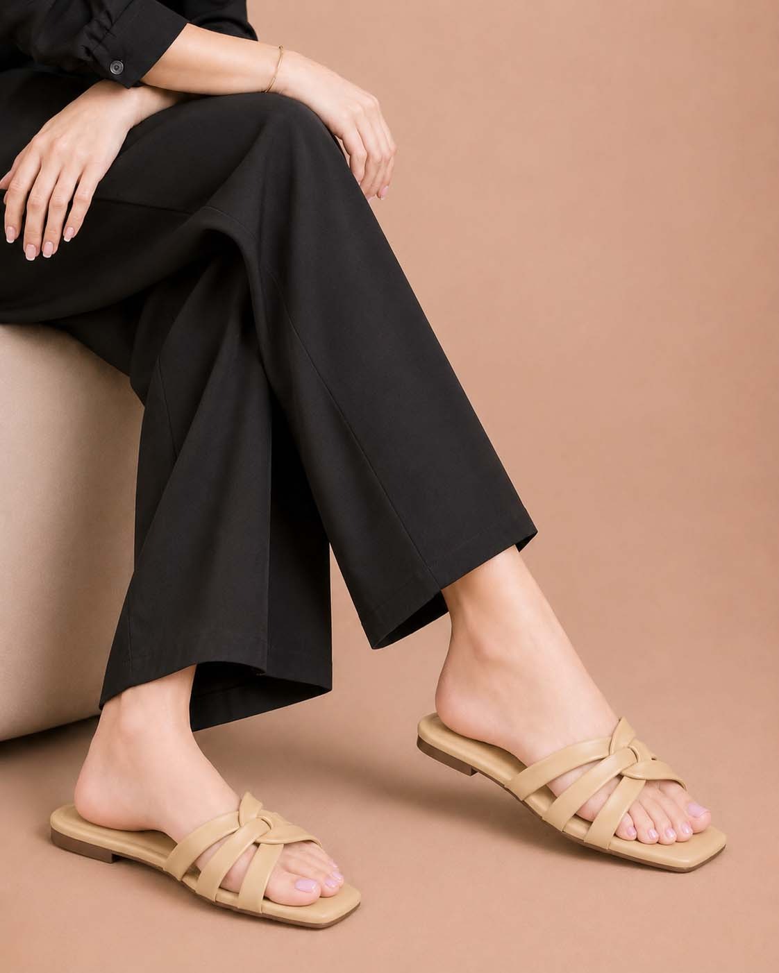 Chill Move braided cross-strap flat slippers by ON FOOT - view 6