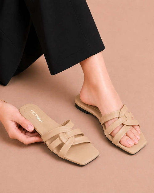 Chill Move braided cross-strap flat slippers by ON FOOT - view 1
