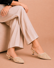 Pearl Lace Embellished Heels