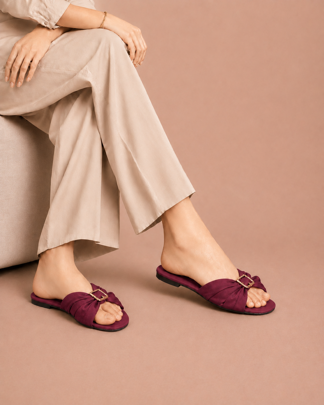 Hazel Buckle Comfort Slides