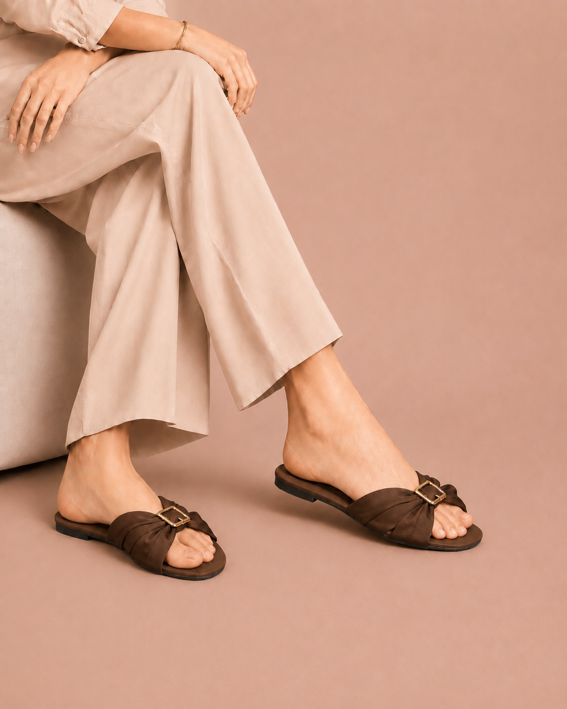 Hazel Buckle Comfort Slides