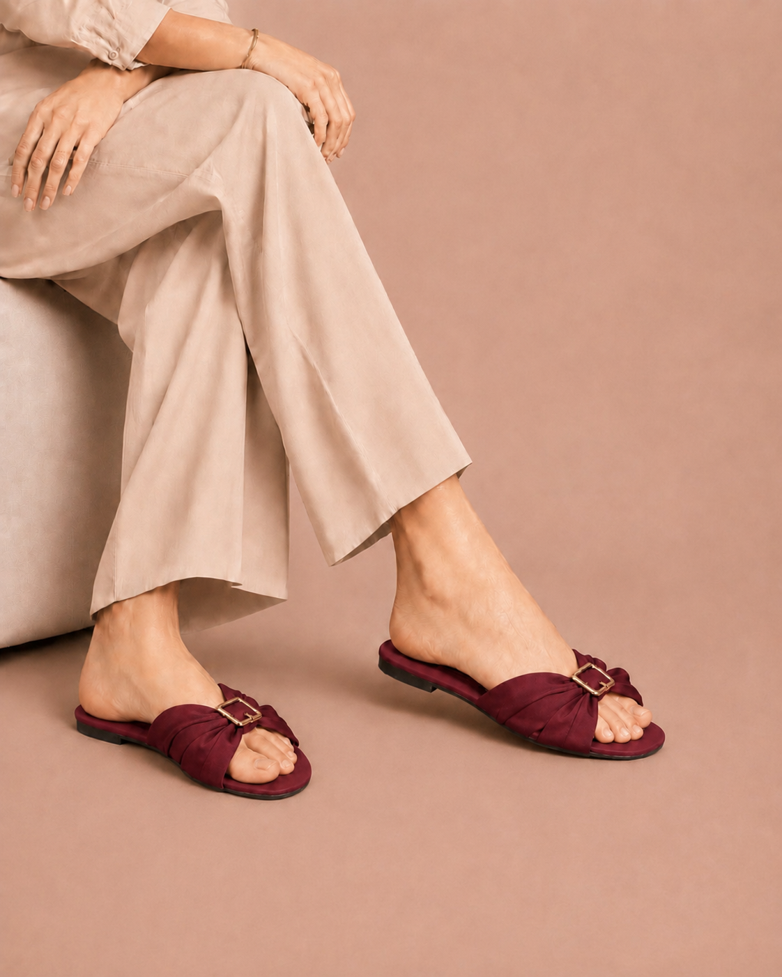 Hazel Buckle Comfort Slides