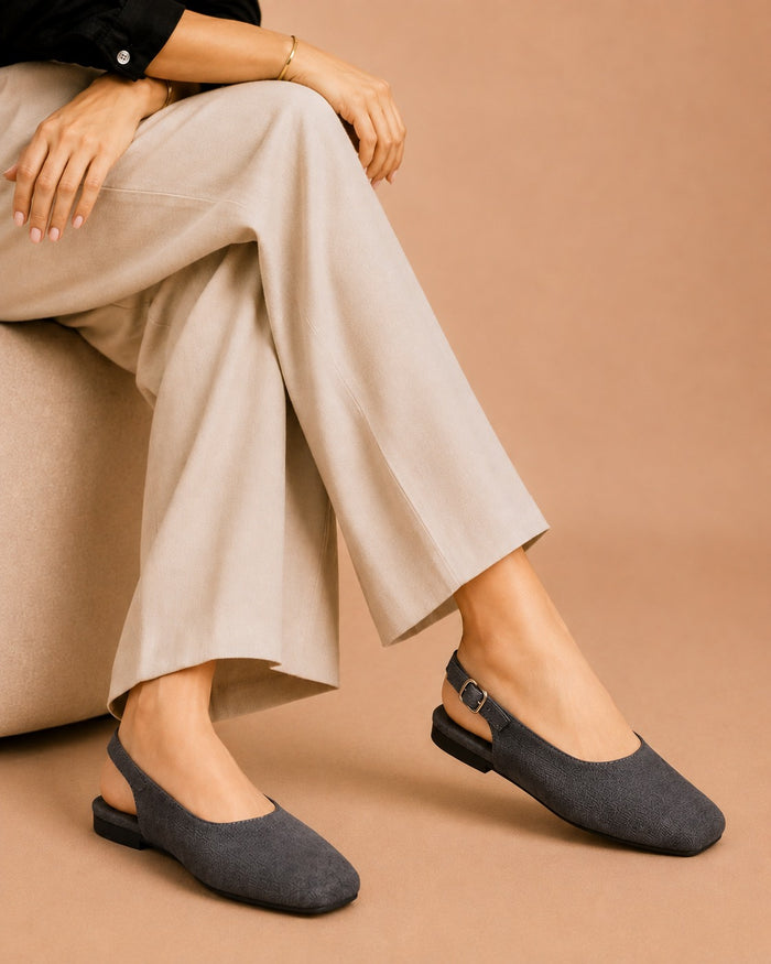 Slingback Shoes - Gray