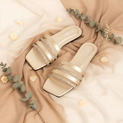 Royal Gleam beaded square-toe flat by ON FOOT - view 7