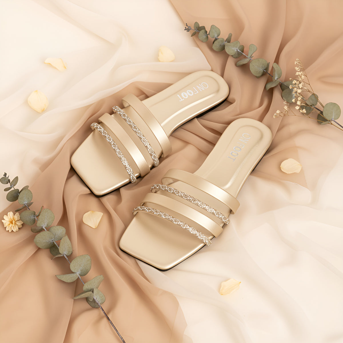Royal Gleam beaded square-toe flat by ON FOOT - view 7