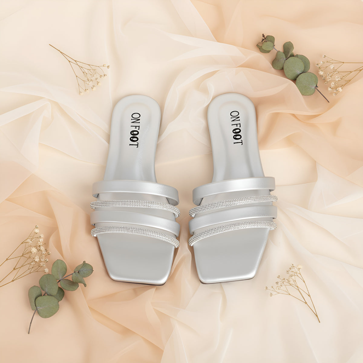 Royal Gleam beaded square-toe flat by ON FOOT - view 8