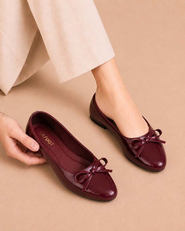 Classic Bow Ballet - Maroon