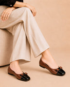 Square Toe Ballet Flats with Bow