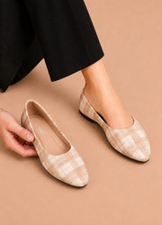 Sleek Soul checkered ballerina flats in Fawn by ON FOOT - view 1