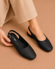 Slingback Shoes G buckle flats in Black by ON FOOT - view 1