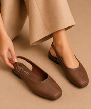 Slingback Shoes - Mustard